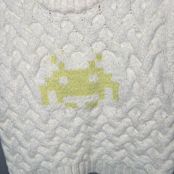 NWT Zara x Space Invaders 8-Bit Cable Knit Chunky Sweater Vest - Picture 7 of 15